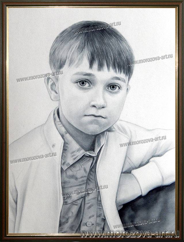 Рисунок мальчика, рисованный портрет мальчика, на заказ