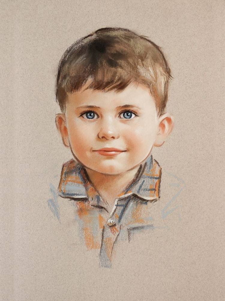Портрет мальчика карандашом 
