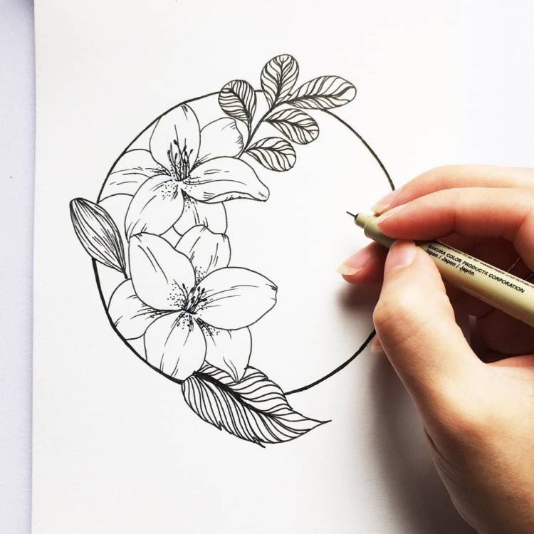Рисунки карандашом легкие для срисовки цветы