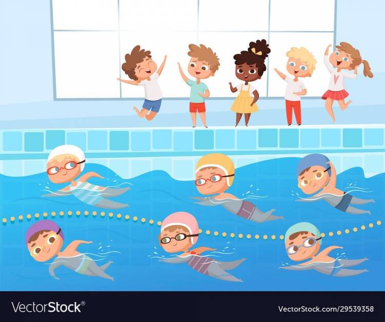 Рисунок плавание в бассейне