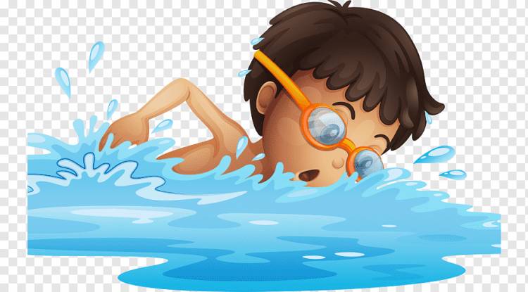 Плавание Рисование, Плавание, ребенок, бассейн, мультфильм png