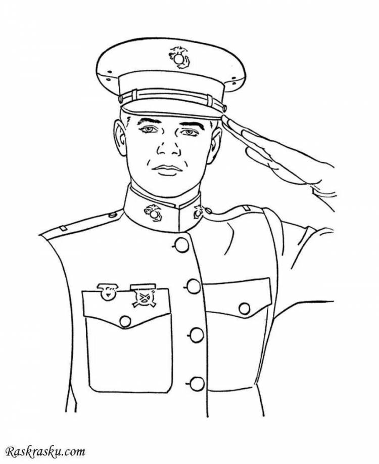 Раскраски Портрет солдата 