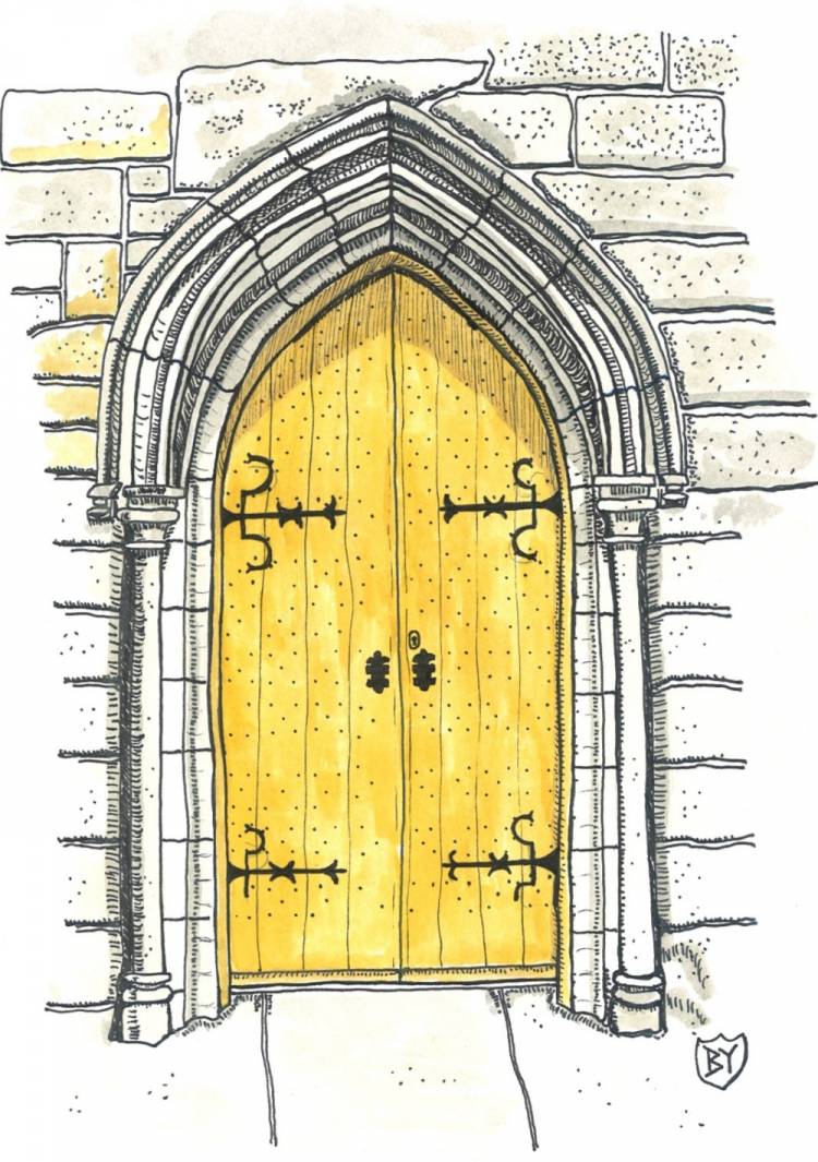Деревянная дверь нарисованная
