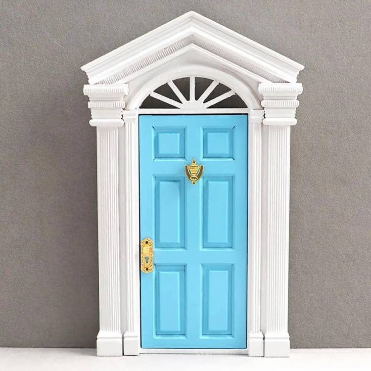 Миниатюрная деревянная сказочная дверь с эльфом, аксессуары для мини-дома, игрушка для ролевых игр, имитация мебели для детей, миниатюры