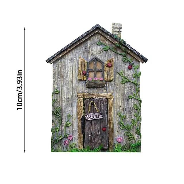 Мини-Сказочный Сад дверь, деревянная мини-Садовая дверь, эльф, украшения дверей, деревянные миниатюрные деревья, двор, садовые украшения, поделки