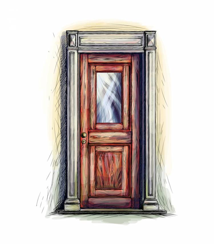 Деревянная дверь рисунок