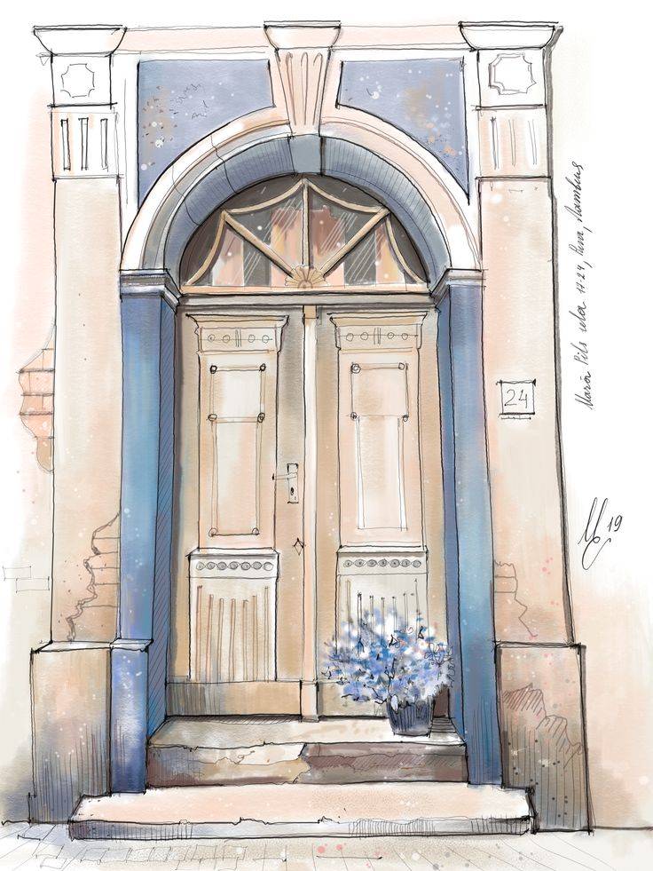 Door, sketch , Motorina Elena