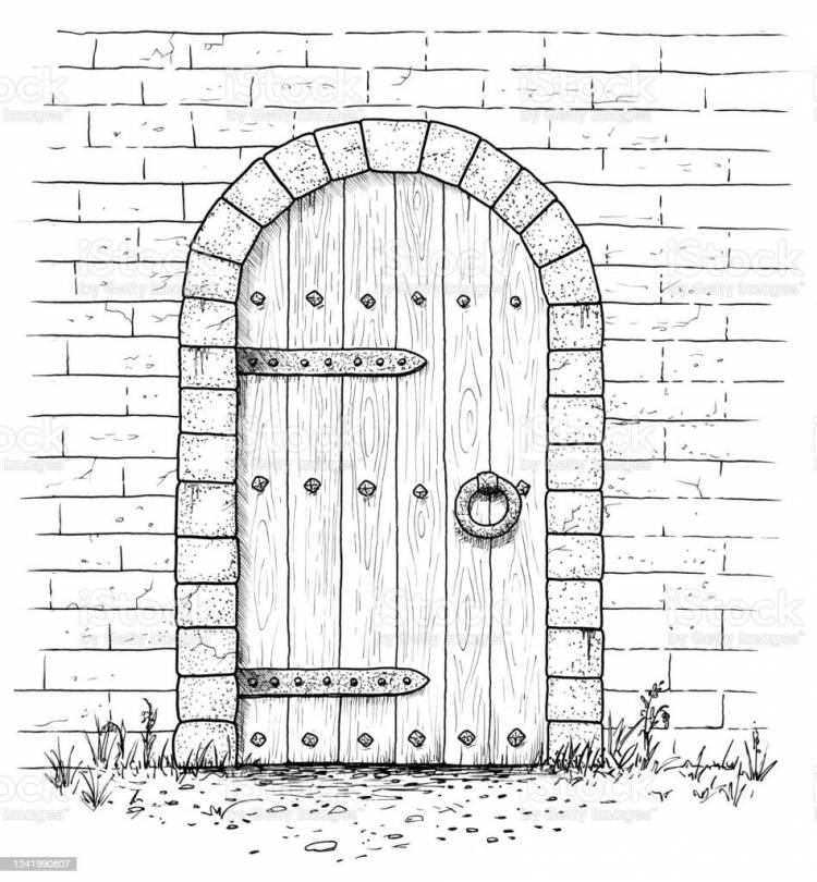 Деревянная дверь рисунок