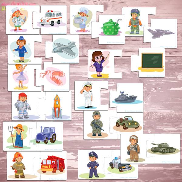 картинки профессии для детей, дидактическая игра для малышей скачать для распечатки
