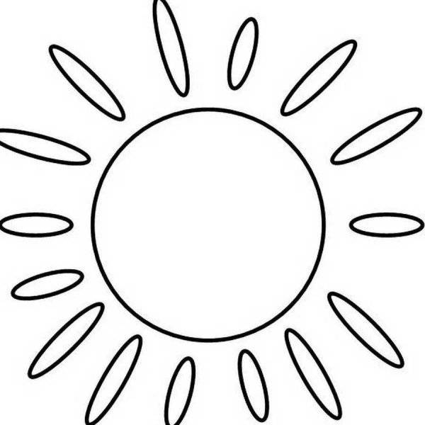 Картинки для раскрашивания солнце для детей 
