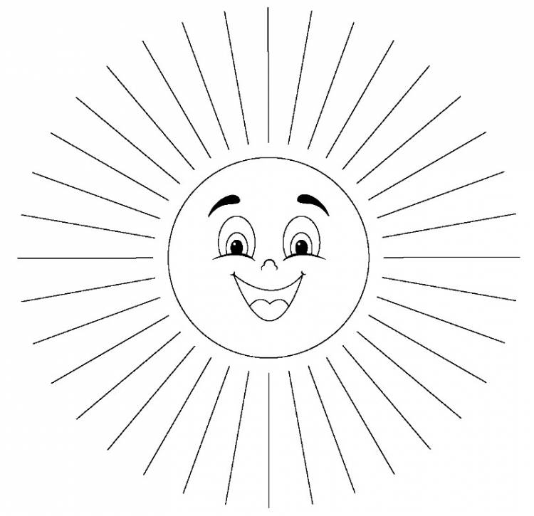 Раскраски для детей и взрослых хорошего качестваРаскраска солнце с лучами