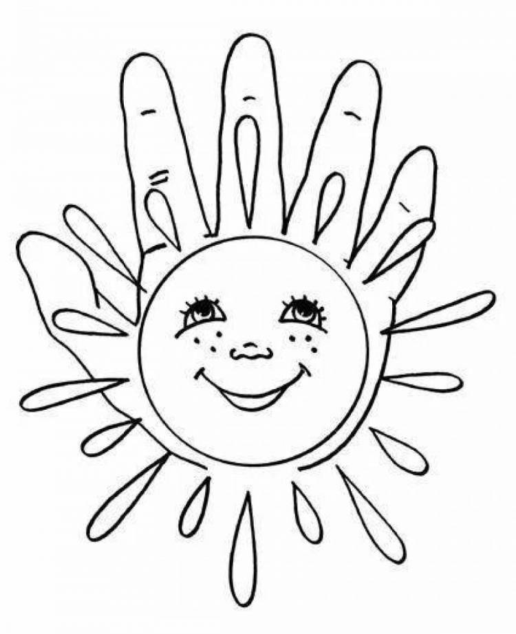 Картинки солнце для детей на прозрачном фоне раскраска 