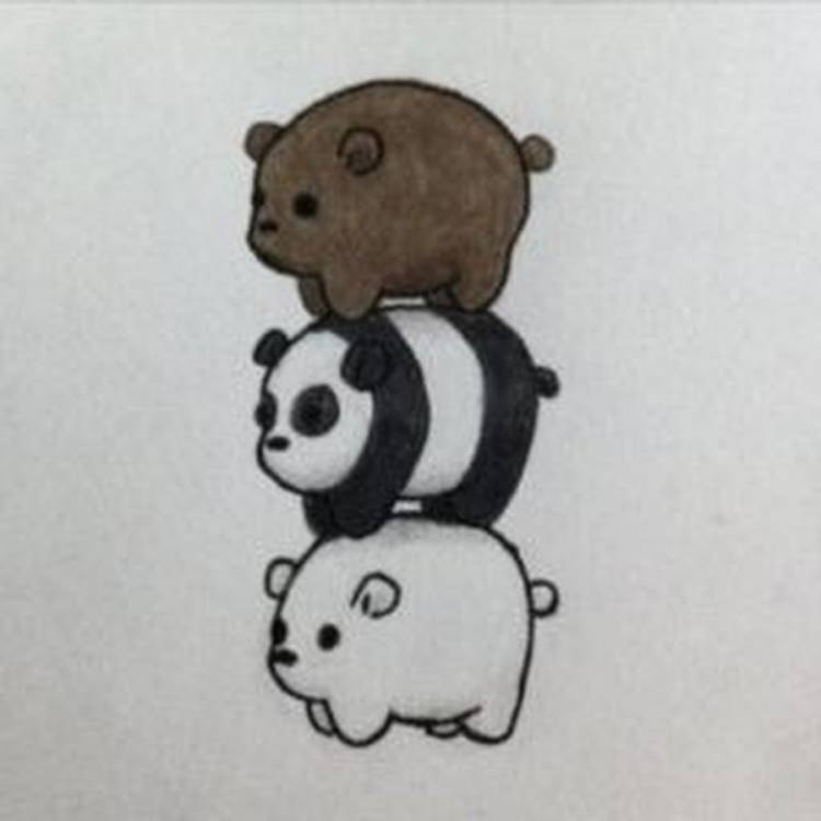 Панда простой рисунок