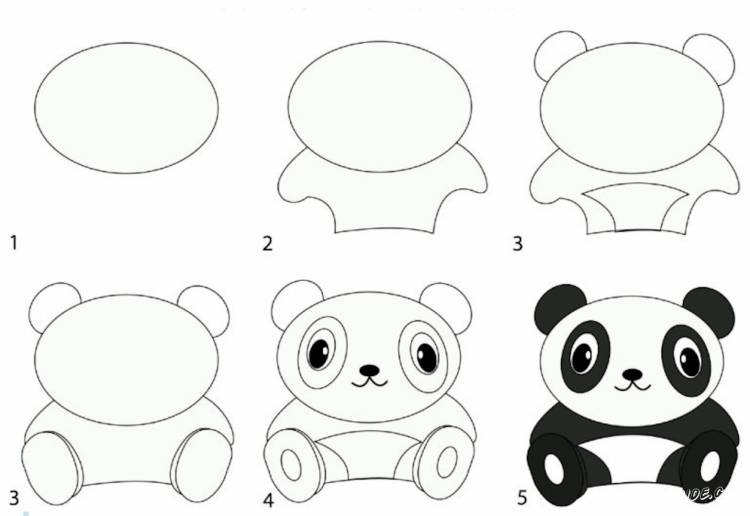 Панда рисунок для детей поэтапно