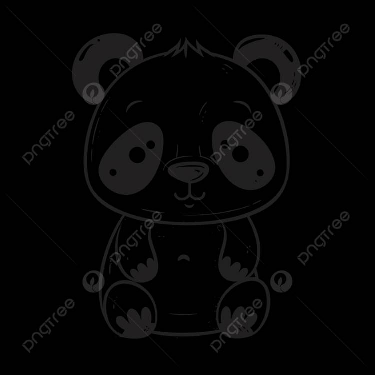 вектор искусства милый медведь панда с глазами наброски эскиз рисунок PNG , легкий рисунок панды, простой контур панды, простой эскиз панды PNG картинки и пнг рисунок для бесплатной загрузки