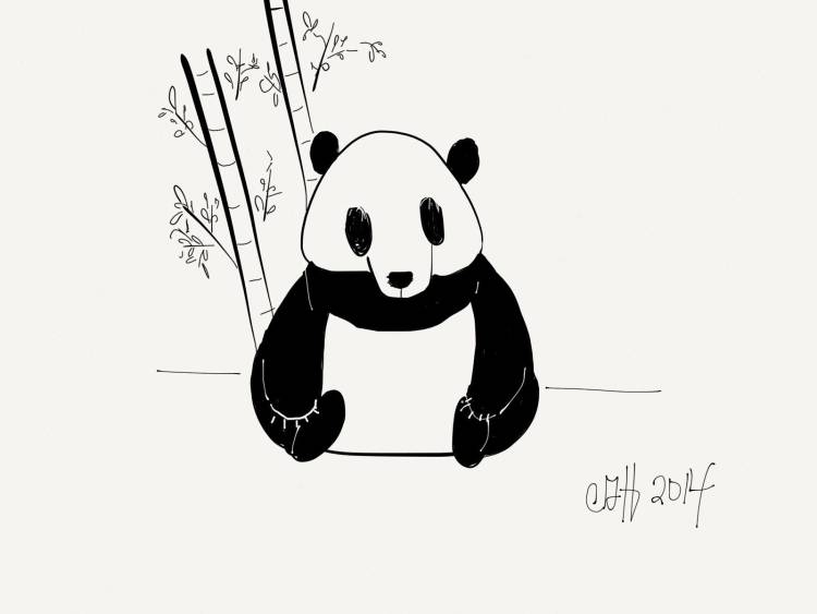 Панда в лесу
