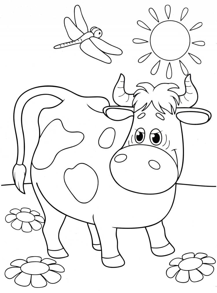Детский рисунок корова 