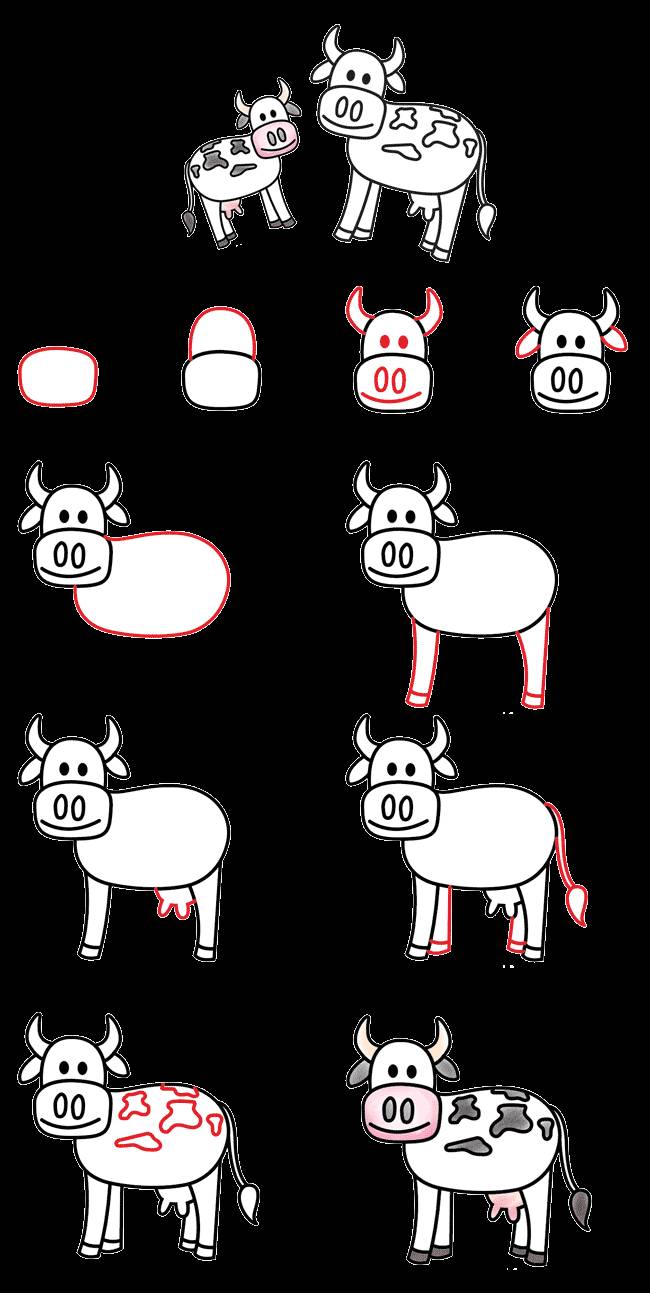 Как нарисовать бычка, рисуем символ