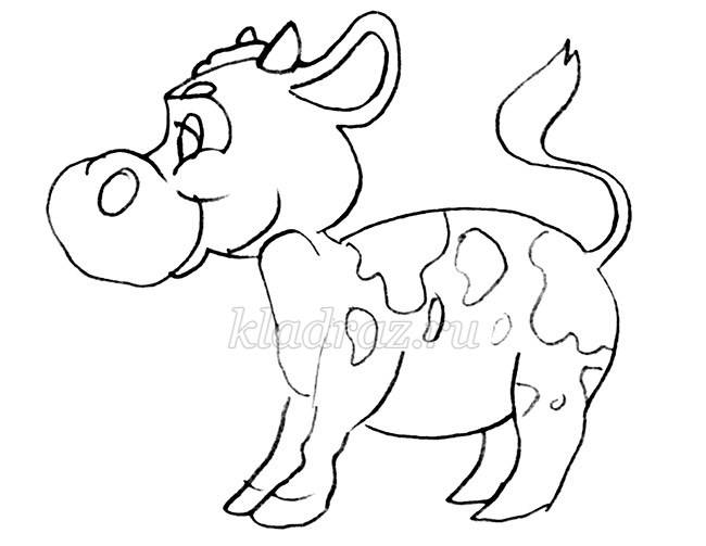 Как нарисовать корову поэтапно карандашом легко и красиво для детей