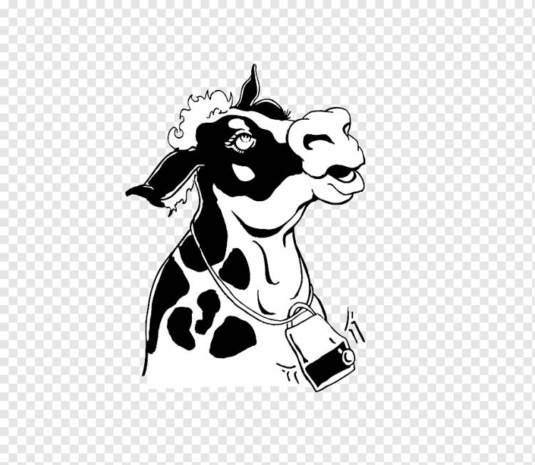 Мультфильм крупного рогатого скота Adobe Illustrator Иллюстрация, черно-белая корова мультфильм материала, лошадь, мультипликационный персонаж, белый png