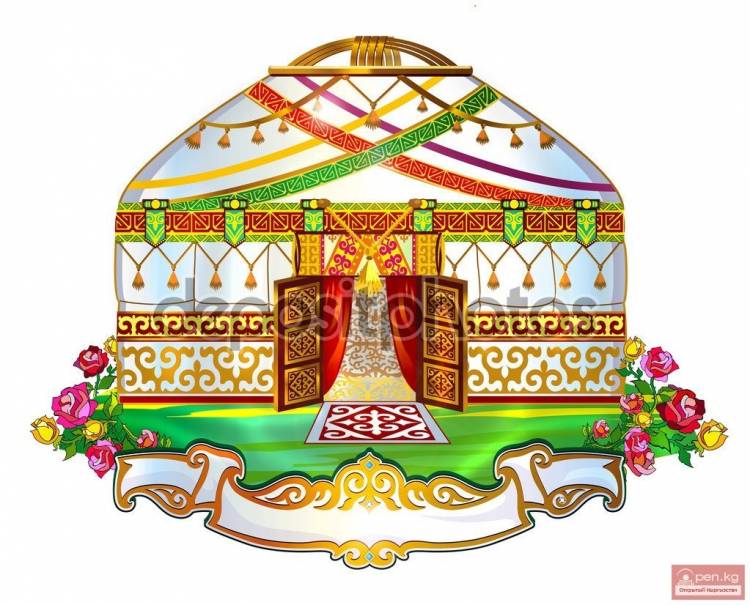 Казахская юрта рисунок