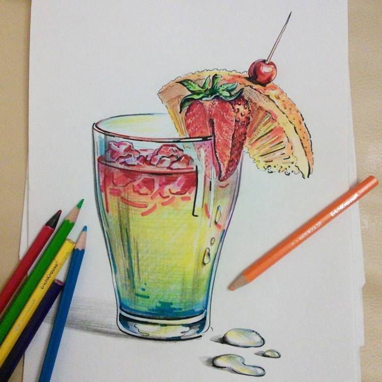 Картинки коктейлей для срисовки