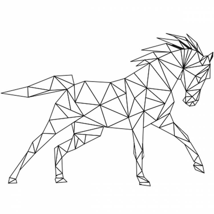 Лошадь рисунок из фигур
