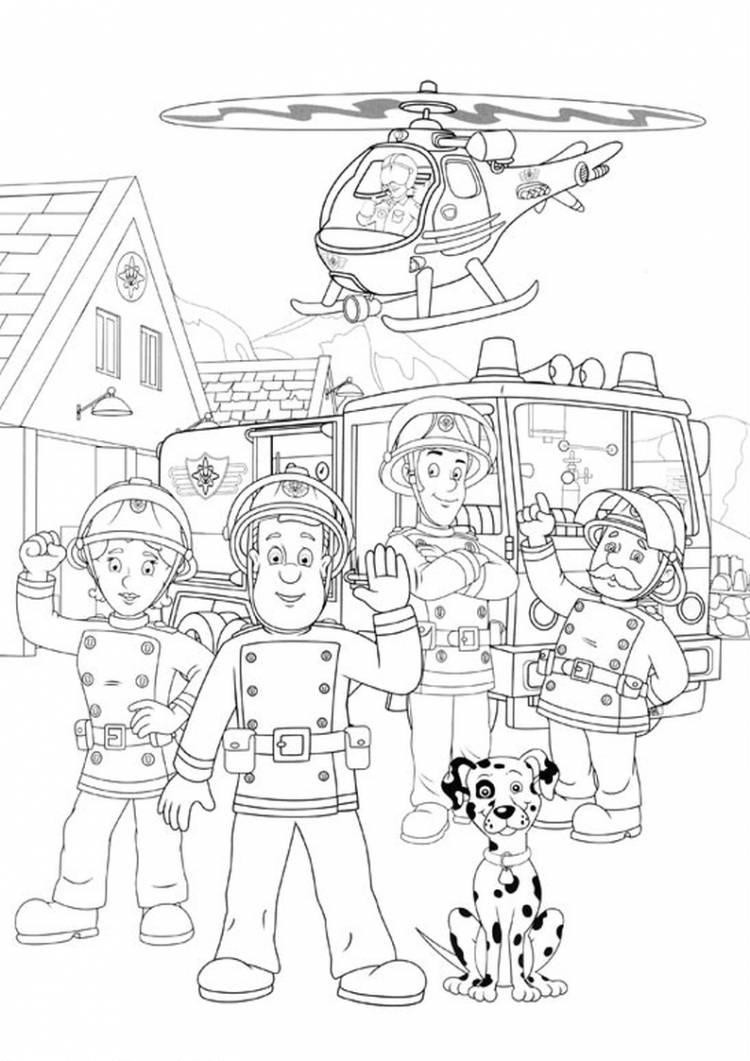 Раскраска спасатели МЧС для детей