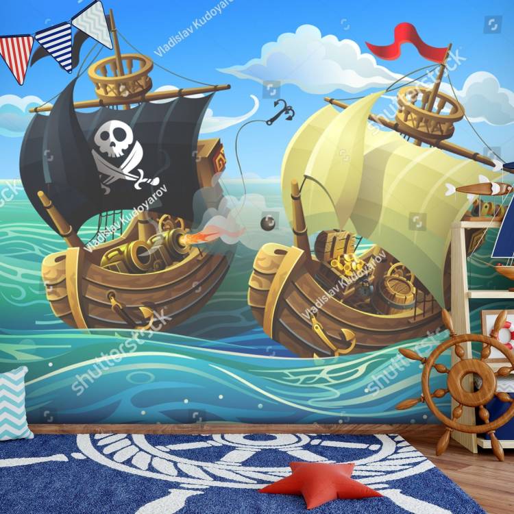 Пиратский корабль рисунок детский
