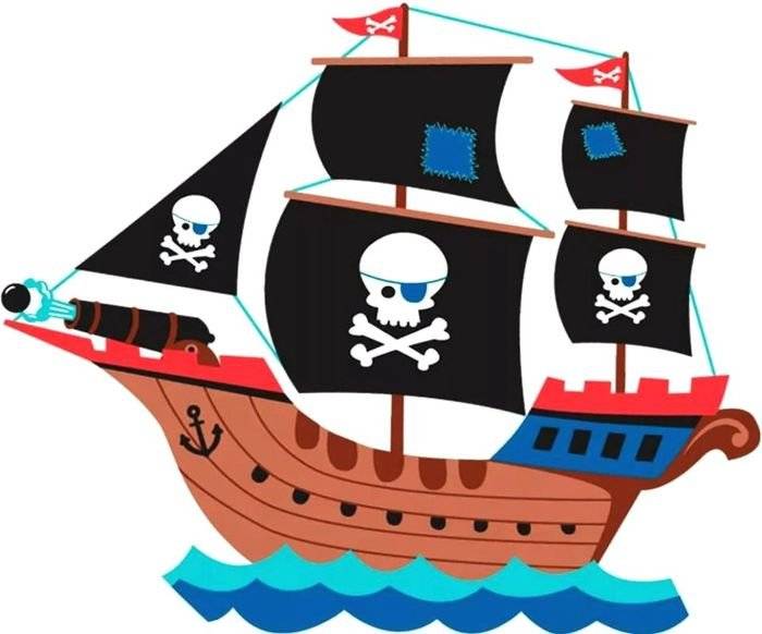 Пиратский корабль детский рисунок 