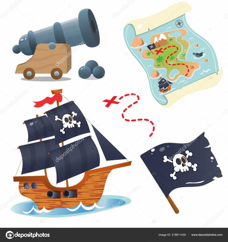 Декоративный набор мультфильмов для пиратской вечеринки для детей