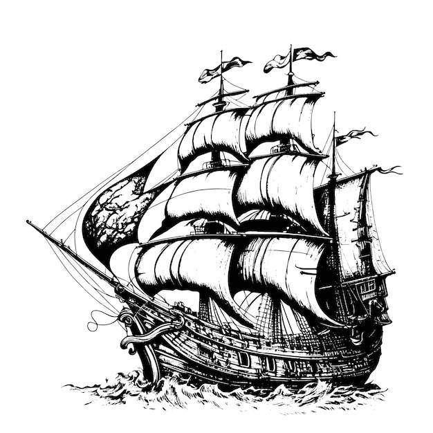 Пиратский корабль рисунок Изображения