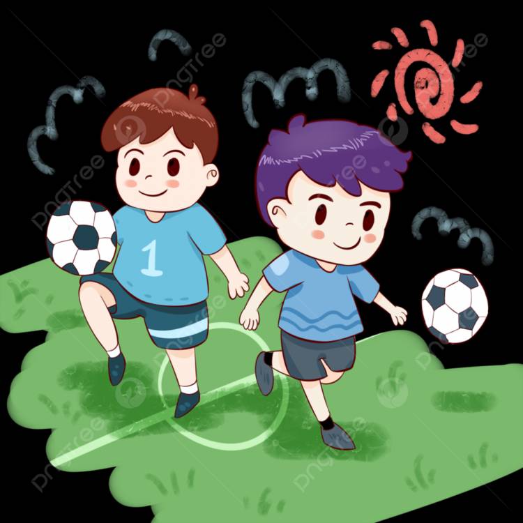 Дети играют в футбол PNG , День детей
