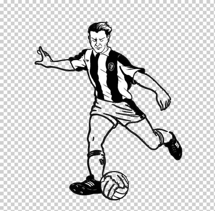 Футболист Рисунок Футзал, футбол, игра, белый, рука png