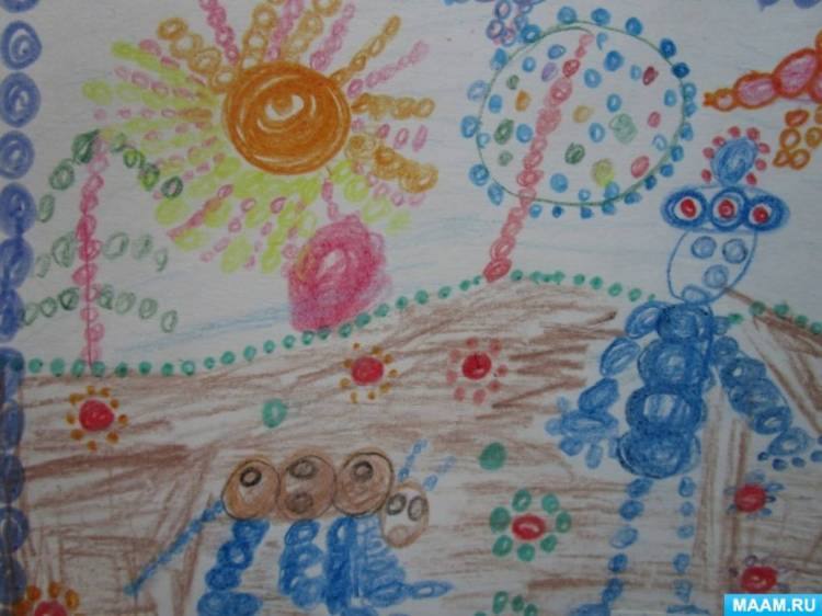 Рисунки с домашнего занятия «Нарисуй, что ты знаешь круглое» с детьми подготовительной группы 