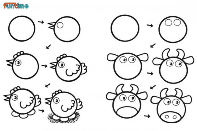 Рисунки из кругов для детей