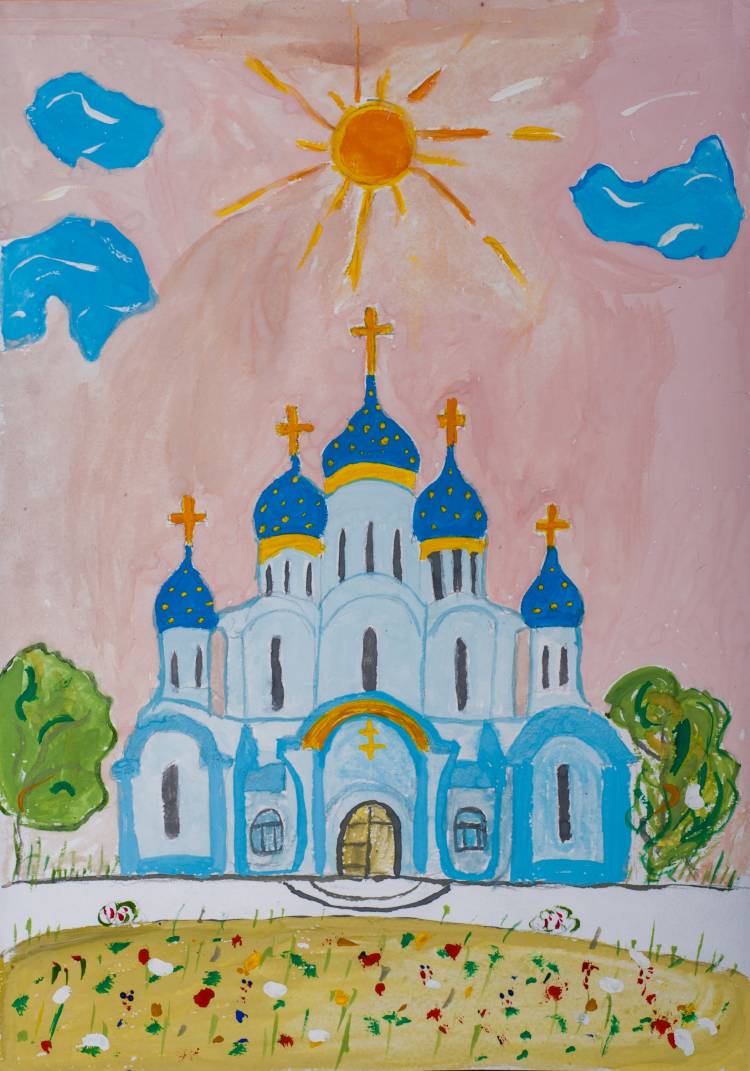 Церковь рисунок для детей