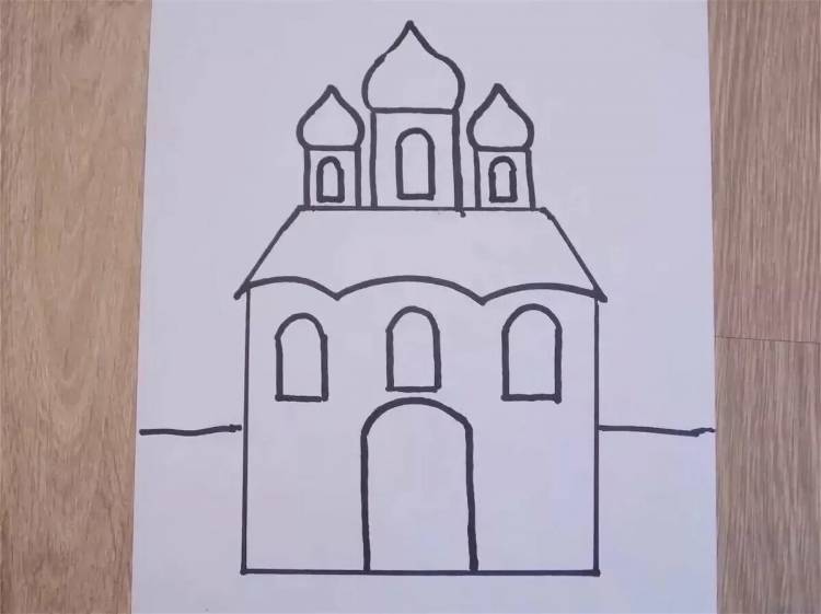 Рисунок храм детский легкий 
