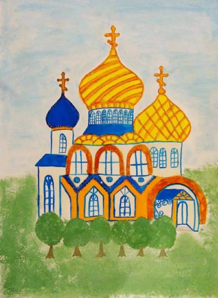 Картинки Церковь с куполами для детей 