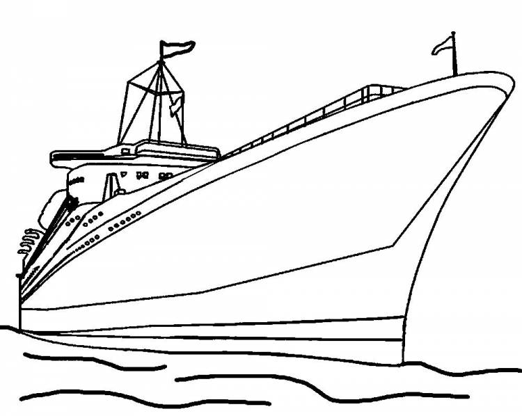 Корабль военный корабль пароход вода океан Раскраски для детей мальчиков