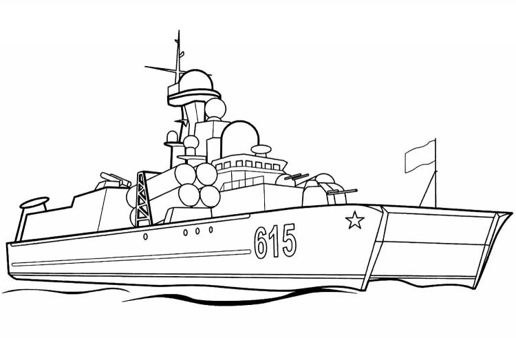 Корабль военный рисунок для детей раскраска 