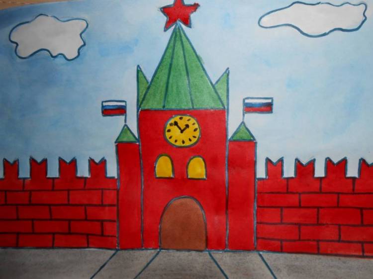 Мастер-класс по изобразительному искусству «Кремль» 