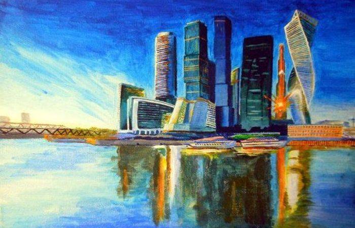 Москва-Сити в детских рисунках и работах художников