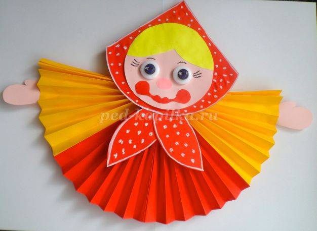 Кукла Масленица из цветной бумаги своими руками