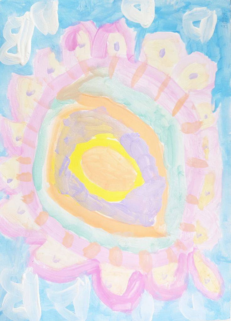 Солнышко детский рисунок красками, солнце картина, солнце арт, солнце живопись, солнце эстетика, детская живопись, де… в