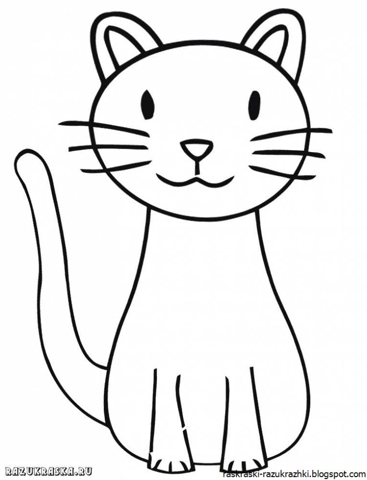 Рисунок детский котик 