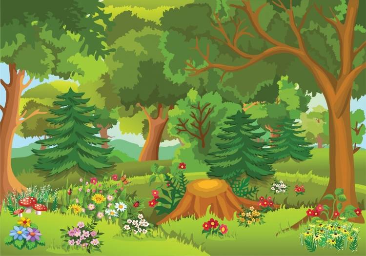 Рисунок леса для детей