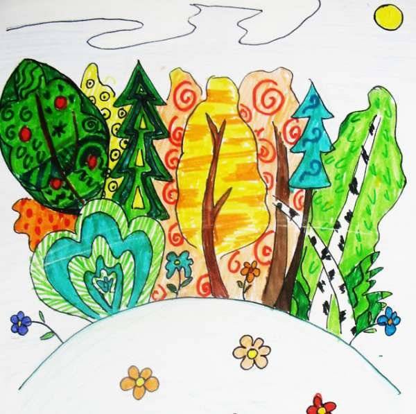 Рисунки сказочный лес детские рисунки 