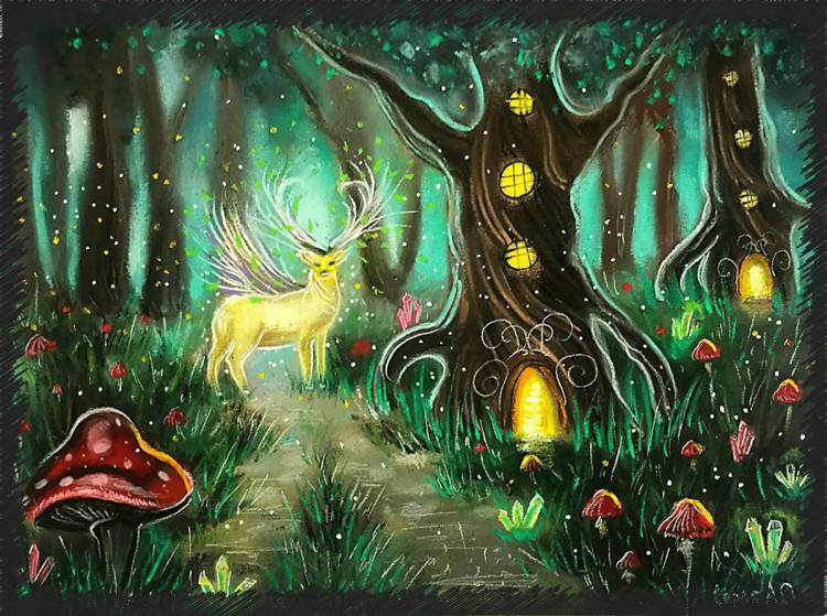 Рисунок волшебный лес