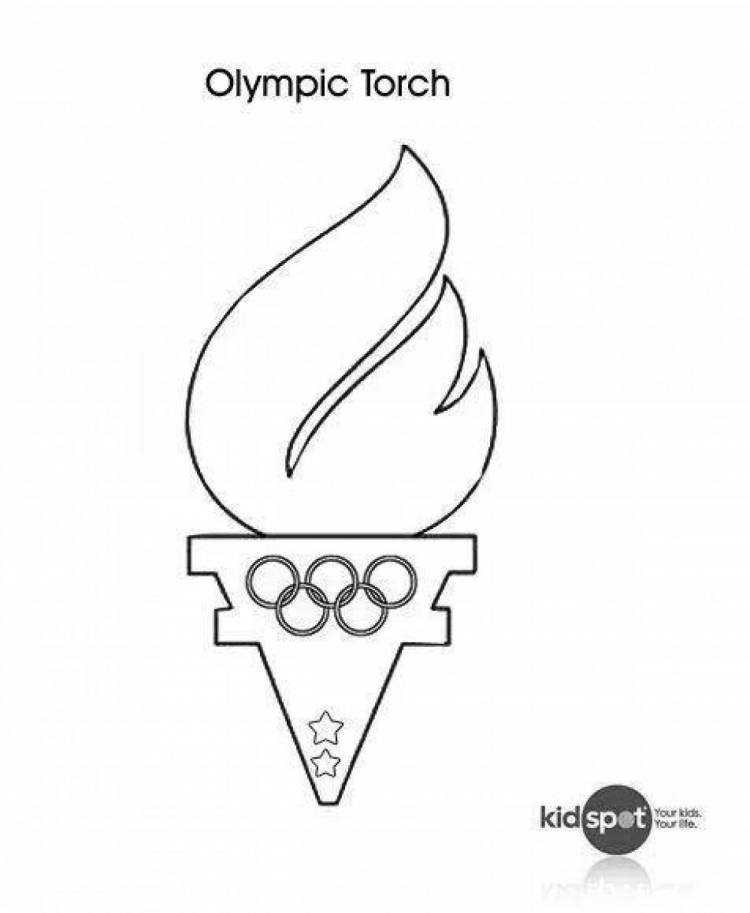 Картинки олимпийский огонь раскраска 